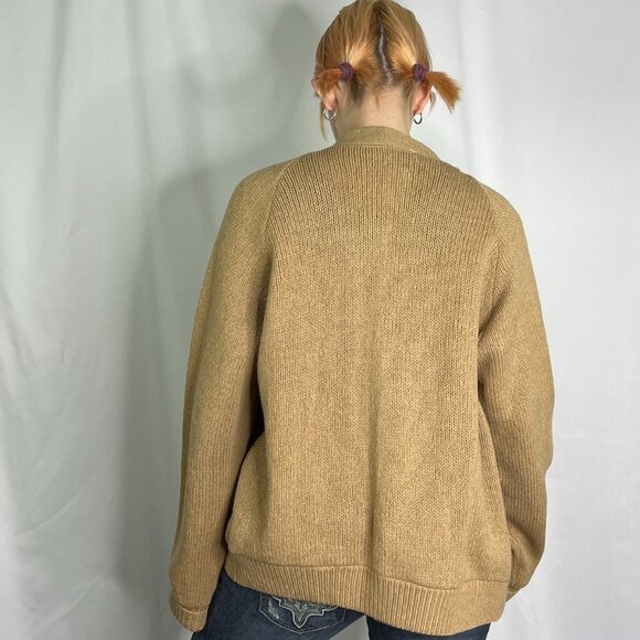 Men's Wool Beige Grampa "Kramer" Style Cardigan - Picture 3 of 11